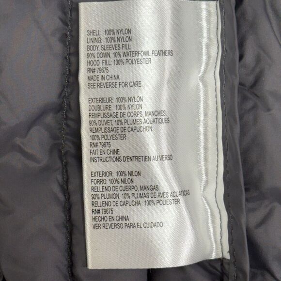 Michael Kors Womens Packable Hooded Down PufferJacket Size M Olive Logo Back Zip - Picture 10 of 16